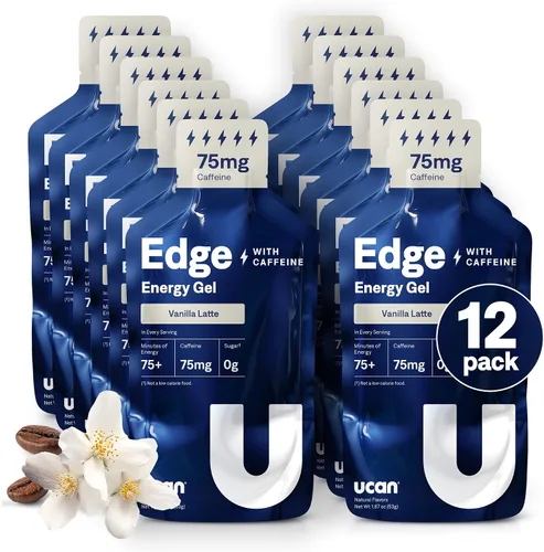 Vista 10 de UCAN Edge Energy Gel Shots, chocolate (12 paquetes de 2 onzas) para correr, entrenamiento, ejercicios, fitness, ciclismo, crossfit Sin azúcar