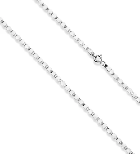 Vista 2 de Miabella 925 Sterling Silver Italian Sparkle Mirror Link Chain Necklace for Women Teen Girls, Made in Italy