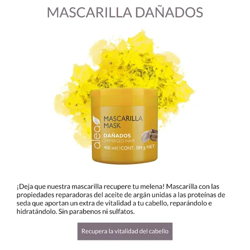 Vista 2 de ALEA - Mascarilla reparadora capilar - Línea capilar dañada - 13.5 fl oz - con proteínas de seda y aceite de argán - para cabello seco y dañado