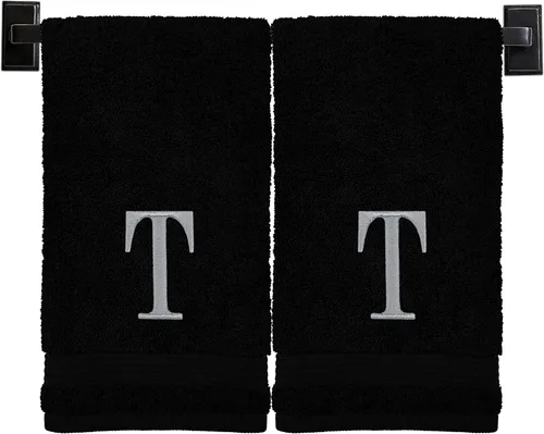 Vista 102 de Toallas de mano con monograma para baño Juego de 2 Toallas turcas genuinas Elige toalla e hilo A - Z Toallas con monograma con fuente