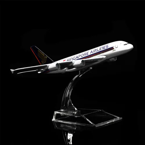 Vista 6 de 24-Hours Singapore Airlines A380 Aleación Metal Avión Modelos Fundido a presión 1:400