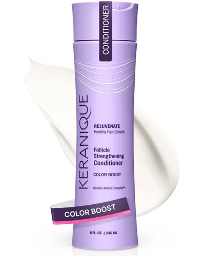 Vista 10 de Keranique Color Boost Scalp - Acondicionador revitalizante de queratina para cabello teñido – Protege y extiende el color, sin sulfatos, tintes