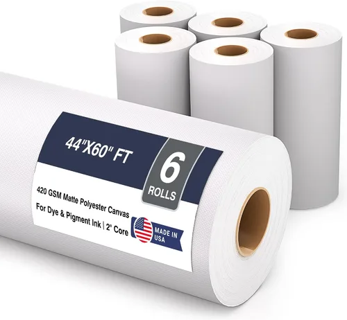 Vista 31 de B.B.F MAKE Matte Inkjet Canvas Roll for Wide-Format Plotter Printers