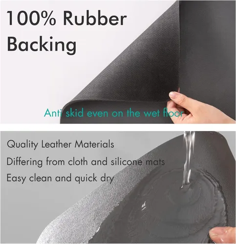 Vista 5 de LIMNUO Tapete de café de goma para ocultar manchas, alfombrilla para cafetera para encimeras, absorbente con respaldo para secado de platos para Gris