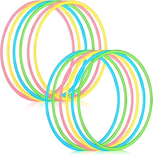 Vista 7 de Sratte 12 aros de juguete desmontables y ajustables para niños, anillo de ejercicio de color, círculo de plástico para niños y adolescentes,