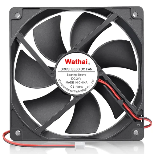 Vista 8 de Wathai 120mm x 25mm 12V Computer Case Cooling Fan 12 Volt 2Pin DC Fan 2Pack