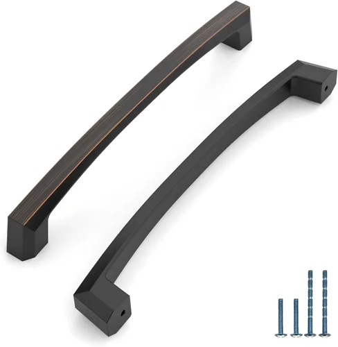 Vista 26 de Paquete de 10 manijas de gabinete de cocina de 3 pulgadas (76mm) color latón envejecido, accesorios para cajones de gabinete de cocina, tiradores