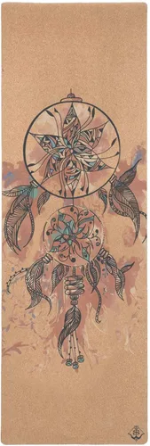 Vista 11 de Shakti Warrior Tapete de yoga de corcho, diseñado por artistas, tapete antideslizante ecológico de alta calidad, ideal para yoga regular y caliente