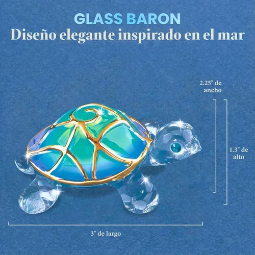 Vista 2 de Glass Baron Figura de cristal Tiffany la tortuga