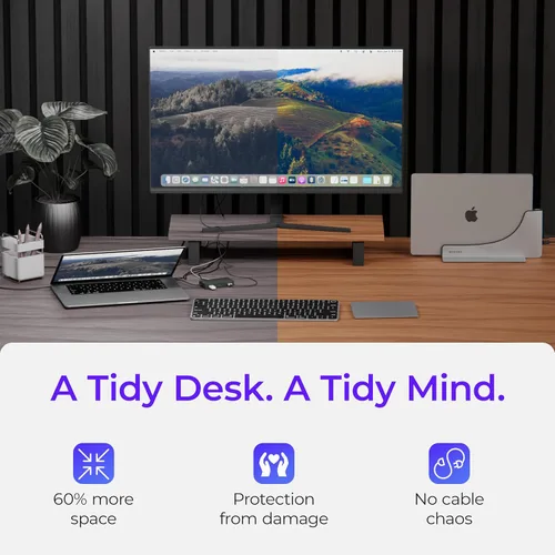 Vista 3 de Base para Apple MacBook Air de 13" - Estación de acoplamiento - Conecta pantallas duales con dos puertos Thunderbolt 4 USB-C - Hub de estación
