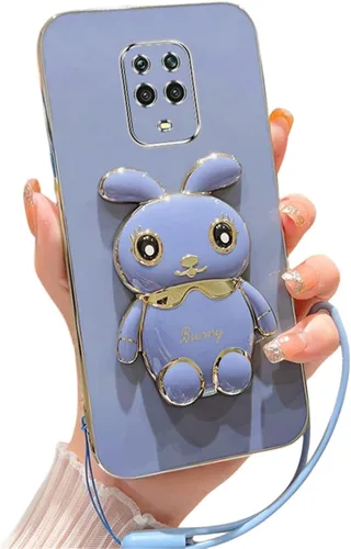 Vista 8 de DINGK Funda compatible con Redmi Note 9S Funda de teléfono TPU Silicona Soporte galvanizado Suave Durable Caída Protección a prueba de golpes para 1