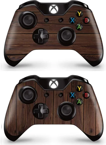 Vista 6 de giZmoZ n gadgetZ Calcomanía de piel de caoba para consola de madera Xbox + 2 fundas de control compatibles con Xbox One y Kinect