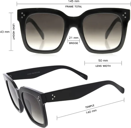 Vista 11 de zeroUV - Gafas de sol cuadradas retro de moda de gran tamaño para mujer estilo vintage 1.969 pulgadas