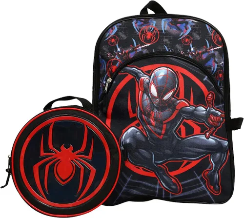 Vista 2 de Bioworld Marvel Spider-Man Miles - Bolsa de almuerzo y mochila para jóvenes