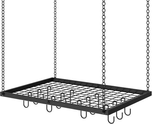 Vista 8 de CHOEZON Estante colgante para ollas, colgador de ollas montado en el techo para cocina, organizador de almacenamiento de utensilios de cocina