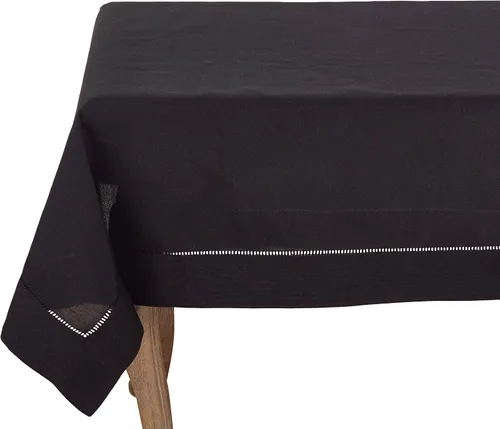 Vista 107 de SARO LIFESTYLE Servilleta de cóctel con borde cosido (juego de 12), negro, 6"x6