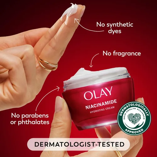 Vista 5 de Crema hidratante facial de niacinamida Olay, crema reafirmante para mujeres, no grasa – antiarrugas, antienvejecimiento, hidratante, renovadora