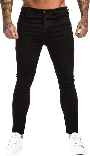 Vista 2 de GINGTTO - Jeans rasgados, elásticos y ajustados para hombre