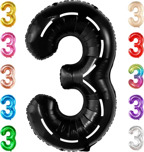 Vista 12 de KatchOn Globo negro del número 1 de 40 pulgadas, globo de feliz cumpleaños
