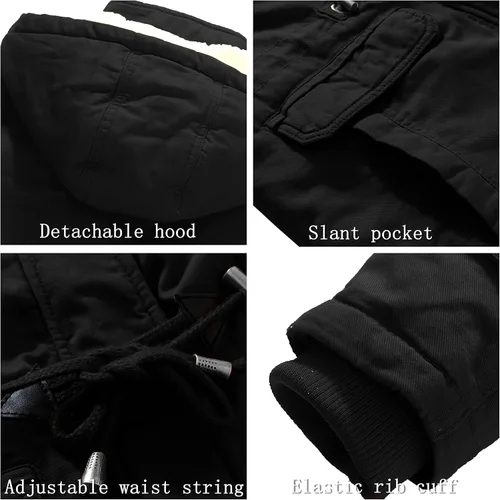 Vista 6 de Wantdo - Chaqueta de invierno gruesa con capucha extraíble para mujer