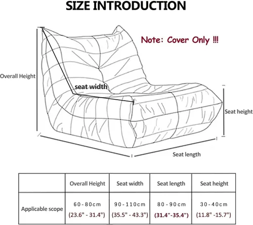 Vista 3 de TOPCHANCES Funda para silla Fireside, funda elástica para tumbona sin brazos, para sofá y muebles, protector de puf con parte inferior elástica