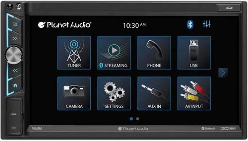 Vista 2 de Planet Audio Estéreo multimedia para automóvil P695MB - A-Link (espejo de pantalla), audio y llamadas Bluetooth, pantalla táctil LCD de 6.95
