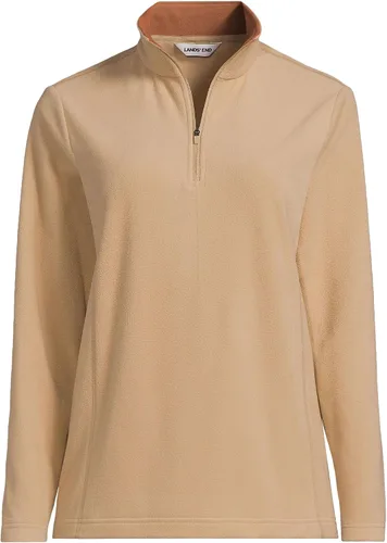 Vista 4 de Lands' End - Sudadera de vellón con cremallera de un cuarto, para todo tipo de clima Camello claro/marrón jengibre rico