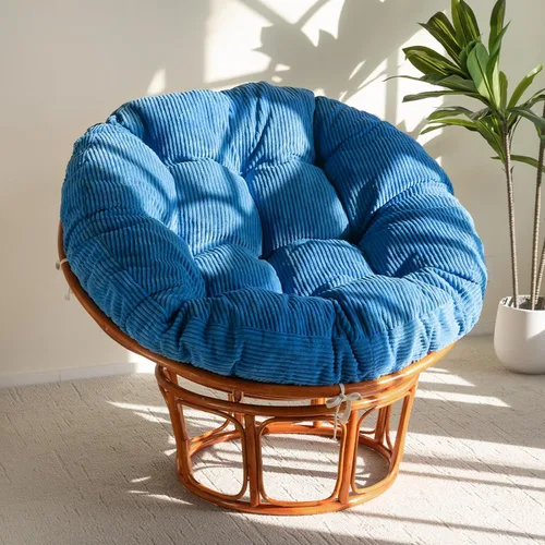 Vista 12 de HIGOGOGO Cojín para silla Papasan con funda de corduroy (sin silla), cojín de apoyo de 48 x 48 pulgadas, cojín para silla acolchado, beige