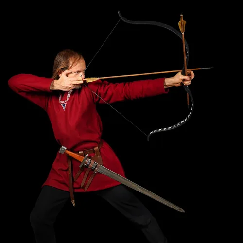 Vista 6 de Cinturón medieval con vaina para espada aventurero con soporte de cuero para espada universal, espada larga, cutlass