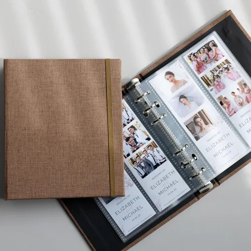 Vista 16 de Álbum de Fotos de Cabina de Fotos 2x6 - Cuaderno con Purpurina de 6 Anillos Carpeta Brillante con 20 Fundas para Fotos de 2 por 6 - Se Adapta a 80