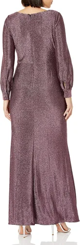 Vista 2 de Adrianna Papell Vestido de punto metálico para mujer, Metálico