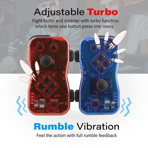 Vista 4 de Nyko Dualies Controller Set for Nintendo Switch - RedBlue Comfortable, Responsive, and Precise Wireless Gaming with Motion Control, USB C Charge