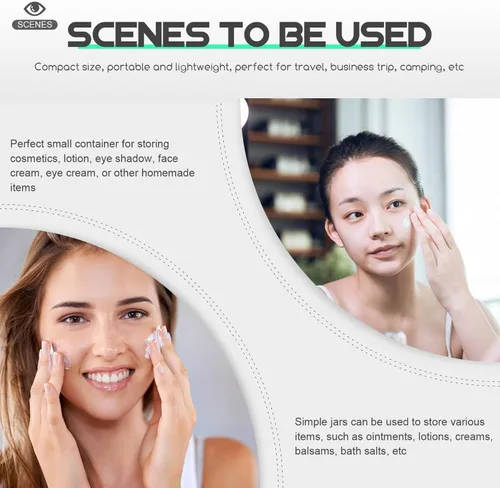 Vista 6 de OSALADI - Botella vacía de crema facial (1.06 oz, espejo dorado, compacto)