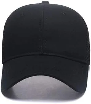 Vista 2 de Gorra de béisbol de malla ajustable para mujer, con cola de caballo, estilo camionero, para exteriores, informal, abierta