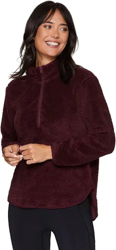 Vista 5 de RBX Active - Sudadera de piel sintética con cremallera de 14 para mujer