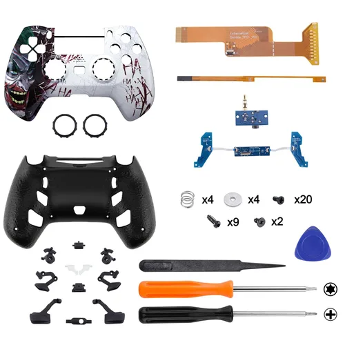 Vista 3 de eXtremeRate Clown HAHAHA Decade Tournament Controller (DTC) Upgrade Kit for PS4 Controller JDM-040050055, Upgrade Board & Ergonomic Shell & Back
