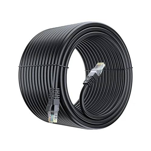 Vista 32 de Maximm Cable Ethernet Cat 6 de 30 pies, cobre 100% puro, cable LAN Cat6, cable de Internet, cable de conexión y cable de red, UTP (negro) de 30 pies
