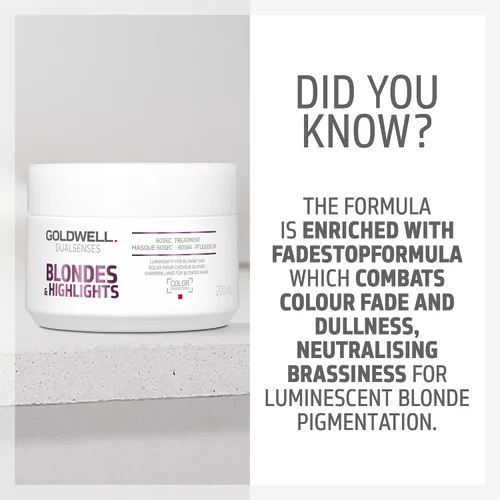 Vista 3 de Goldwell Dualsenses Blondes & Highlights Tratamiento Anti-Amarillo 60sec 6.8oz, 6.8 fl oz