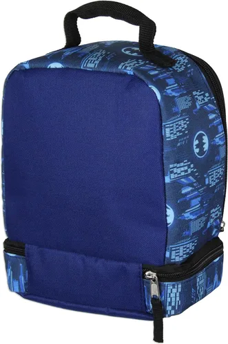 Vista 4 de Bioworld DC Comics The Batman - Lonchera para niños, con doble compartimento, bolsa de almuerzo de superhéroe de 10 pulgadas