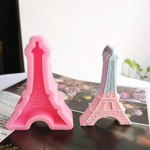 Vista 5 de Molde de silicona de la torre Eiffel de París, molde de fondant de chocolate 3D para decoración de tartas, mini molde de arcilla polimérica