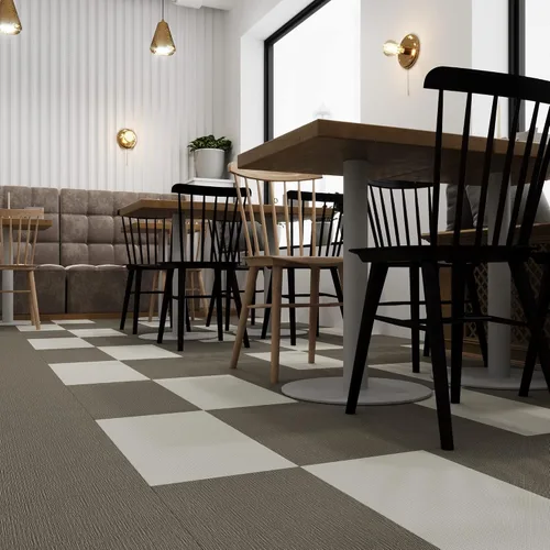 Vista 2 de Lucida Surfaces Azulejos de vinilo de lujo Piso adhesivo con pegamento 18 tablones de aspecto texturizado Alfombra de punto FabCore 36 pies