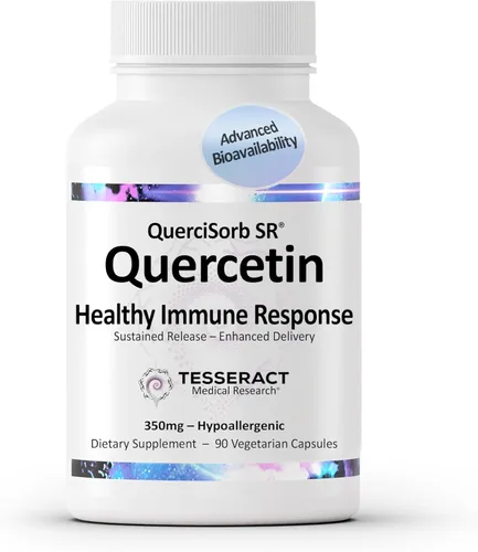 Vista 9 de Tesseract QuerciSorb QR, suplemento de quercetina, 350 mg, 90 cápsulas Liberación rápida, antioxidante y apoyo inmunológico, absorción avanzada