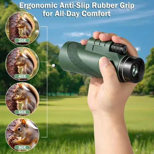 Vista 11 de Telescopio monocular 80X100 para adultos, con trípode y soporte