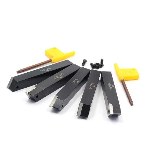 Vista 8 de OSCARBIDE 1/2 "Mini torno de carburo indexable portaherramientas de torneado 5 piezas/juego, herramientas de corte de torno de metal con insertos