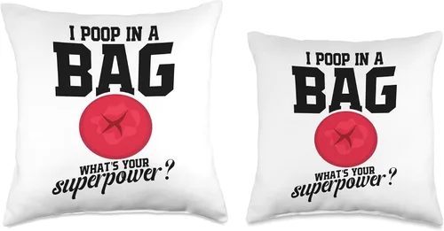 Vista 3 de Colostomy Kiss My Stoma Stoma Surgery Survivor Colostomy Throw Pillow