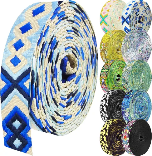 Vista 63 de 1.5 pulgadas Correa de nailon con patrón, correas de cinturón de nailon, correas para bolso, correas para mochila, cinturón de nailon