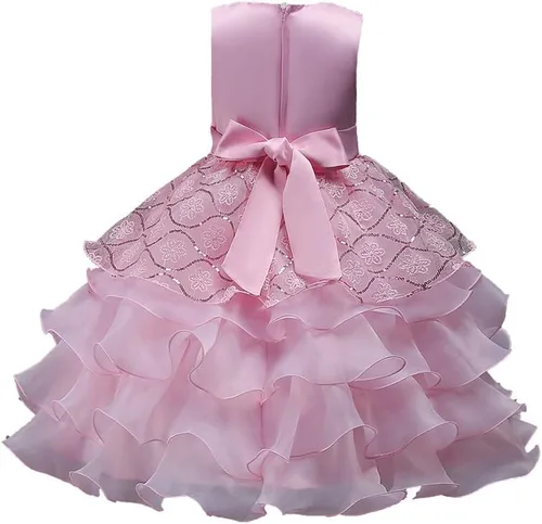 Vista 2 de YMING Flower Girl Rhinestone Tulle Dress Formal Pageant Party Princess Dress Wedding Bridesmaid Evening Gown