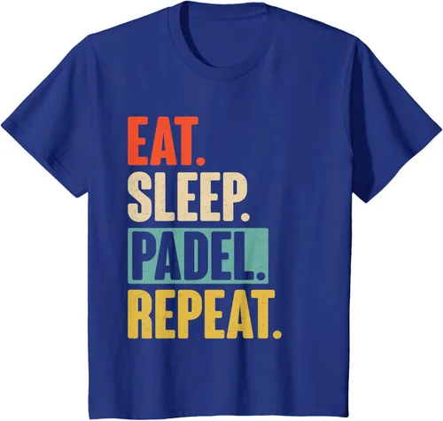 Vista 55 de Eat Sleep Padel Repeat - Camiseta de pádel retro vintage, Negro