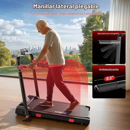 Vista 2 de RHYTHM FUN Cintas de correr para el hogar, caminadora con asas, 13%