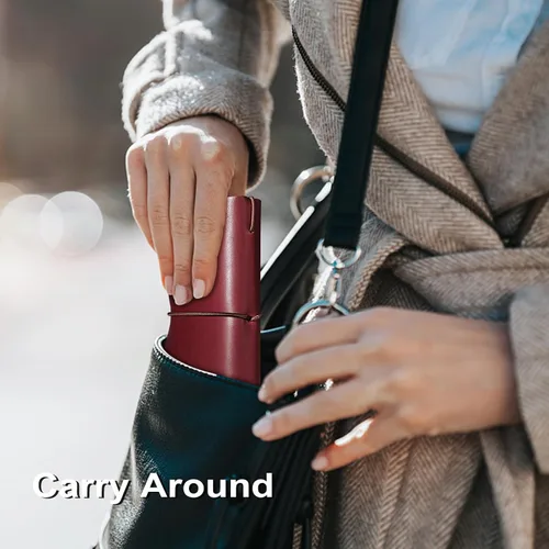 Vista 3 de Cartera de cuero genuino para mujer, con bloqueo RFID, tarjetero plegable para tarjetas de crédito, carteras de embrague plegables para mujeres